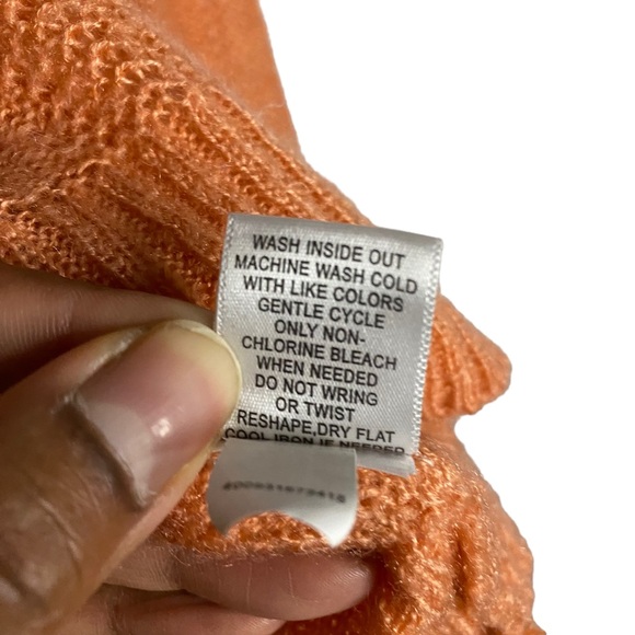 Sonoma Women's Orange Button-Down Knit Cardigan - Picture 7 of 9